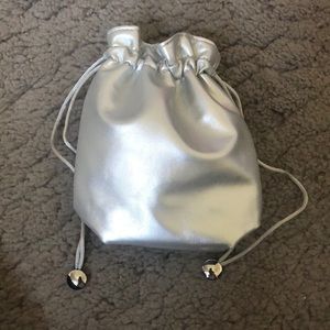 La Prairie Silver Drawstring Pouch